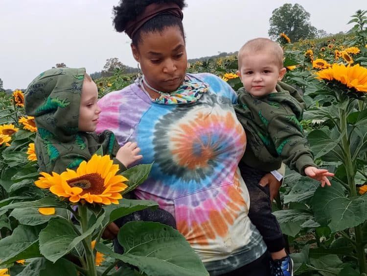 Jennifer with Brayden left and Trevor right. Credit;SWNS