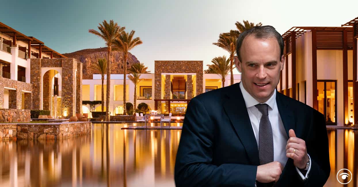 Dominic Raab spotted on a beach in Crete as Kabul fell to the Taliban