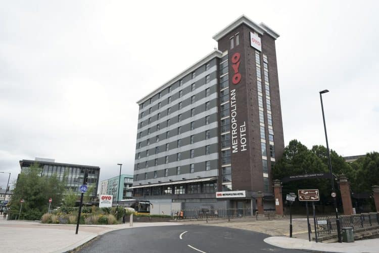 A view of the OYO Metropolitan Hotel in Blonk Street, Sheffield. Credit;PA