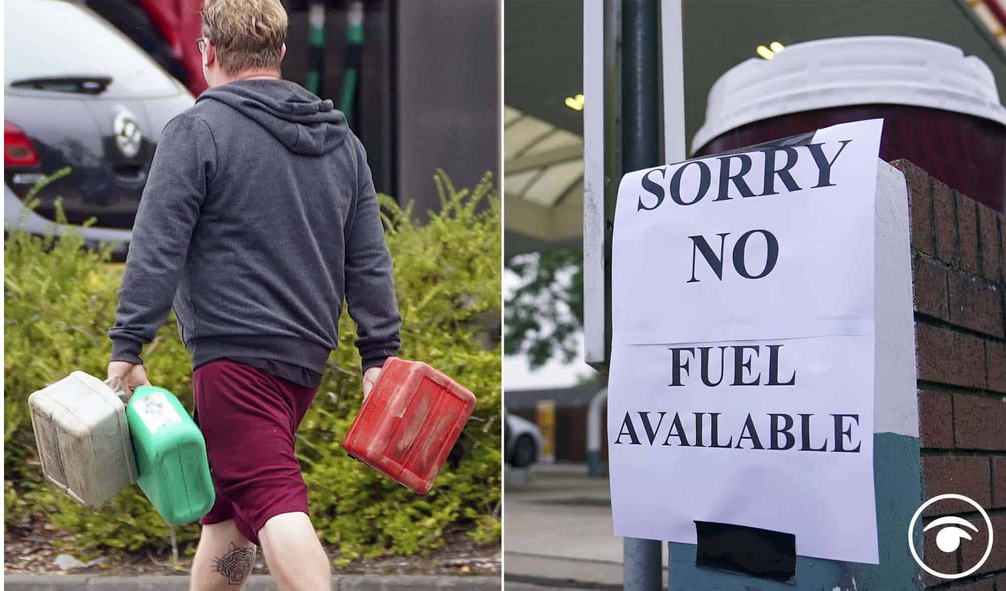 Fuel panic leads to soaring demand for jerry cans