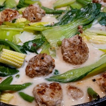 Thai Green Curry with Pork Mince Balls
