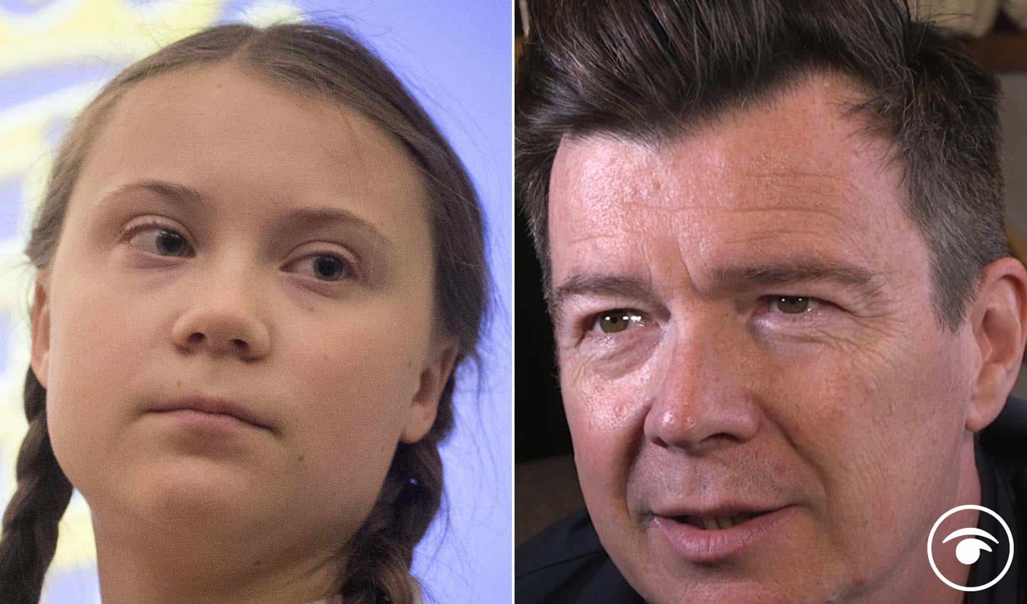 Watch: Greta Thunberg Rickrolls at climate concert and Astley responds