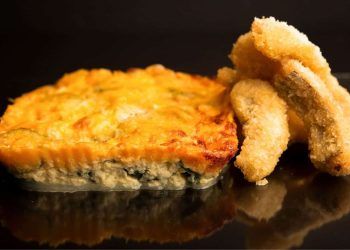 Deep-Fried Hake Strips with Creamy Zucchini Bake