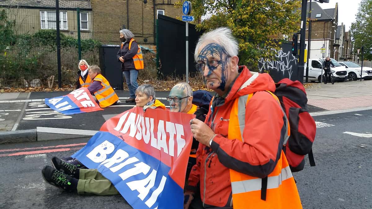 Watch: Insulate Britain protestors covered in ink by motorists as they block roads
