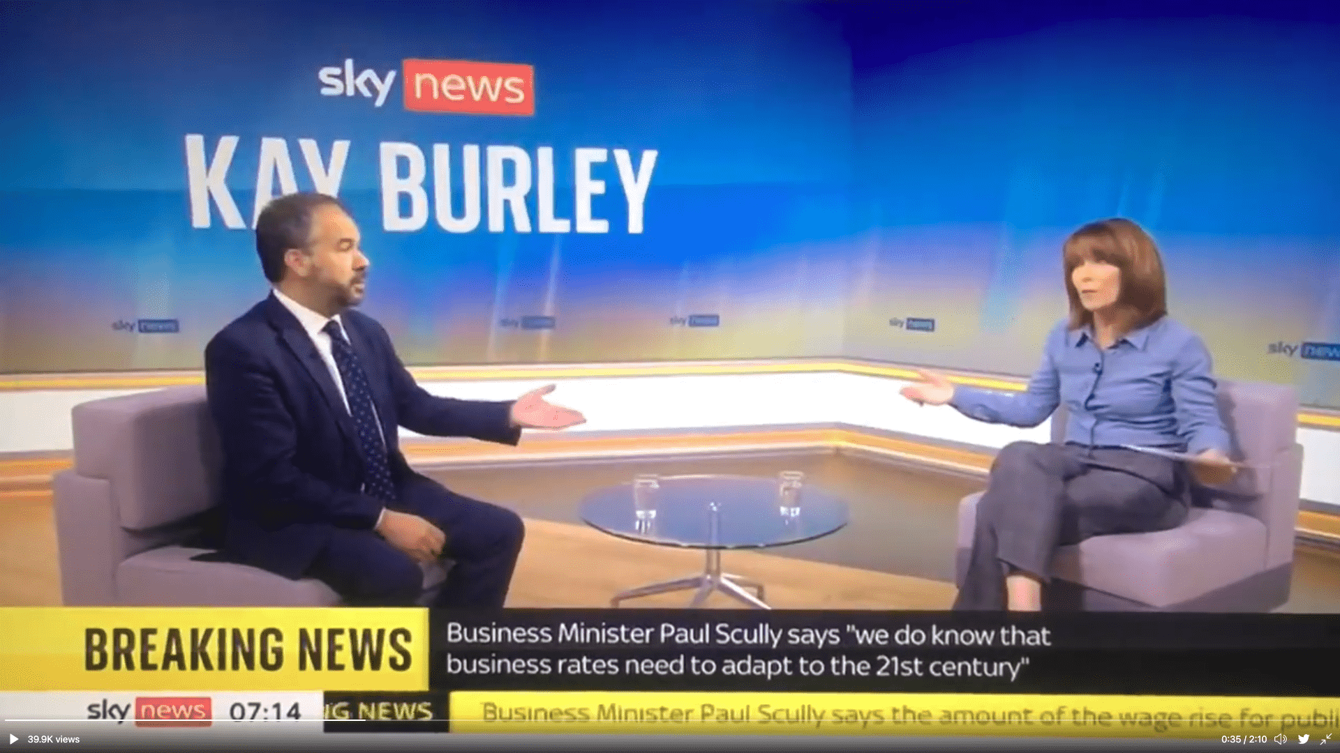 Watch: Kay Burley tears Paul Scully to shreds over public sector pay rise