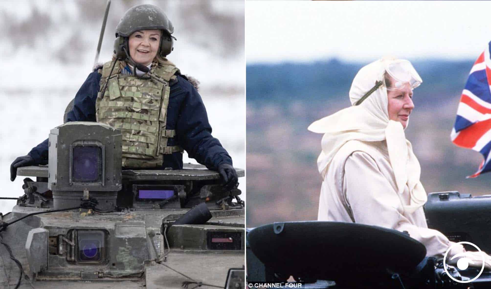 Thatcher complex? Reactions as Truss rides into battle in a tank