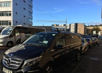 Swish cars were pictured in Finnieston, Glasgow, around the corner from the Scottish Events Campus. Credit;SWNS