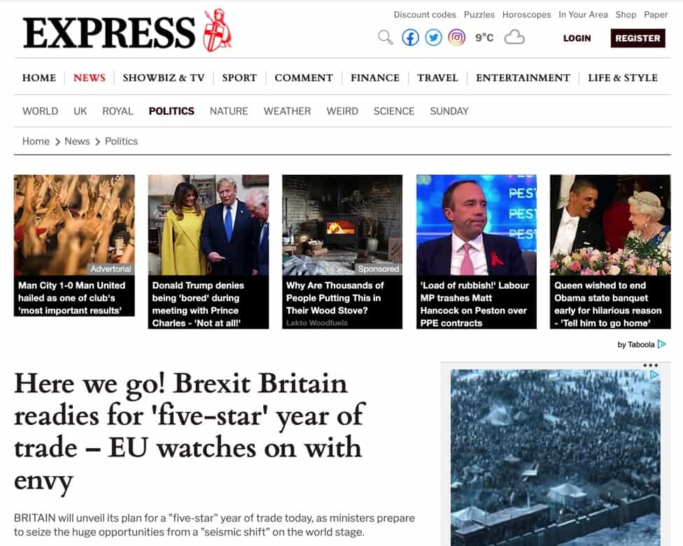 Express predicts ‘five-star’ year of trade as EU is ‘watches on with envy’
