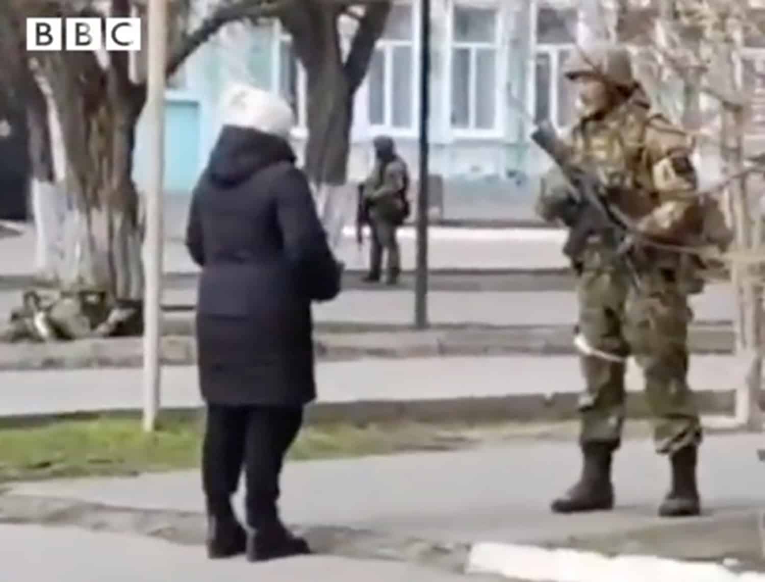 Full transcript of Ukrainian woman’s stand-off with Russian soldier
