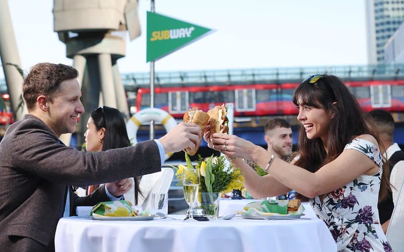 Enjoy a silver-served Subway with a glass of Champagne on board new floating pop-up restaurant
