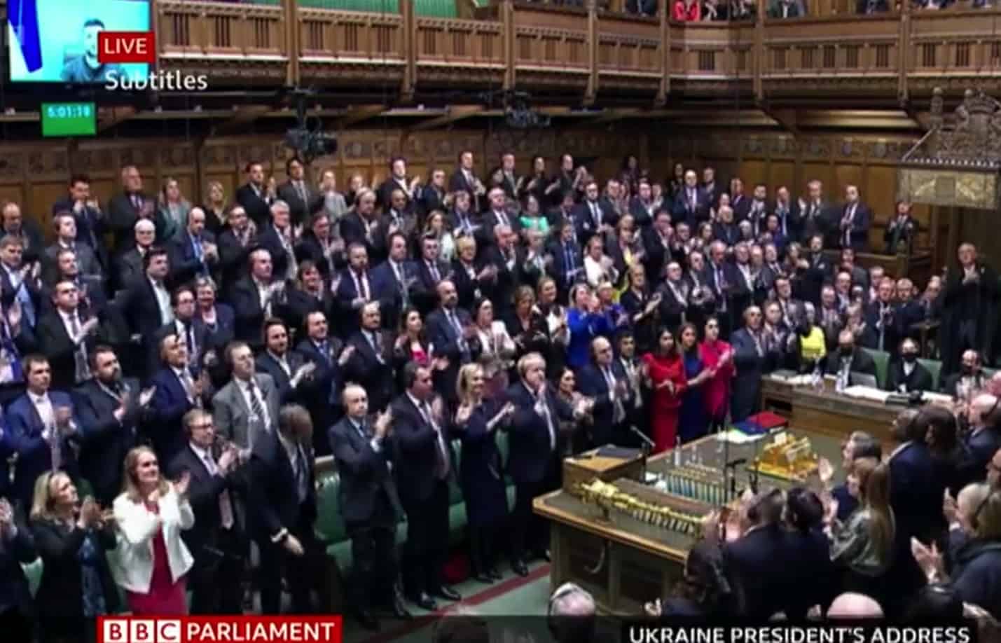 President Zelenskyy receives a standing ovation following powerful House of Commons address