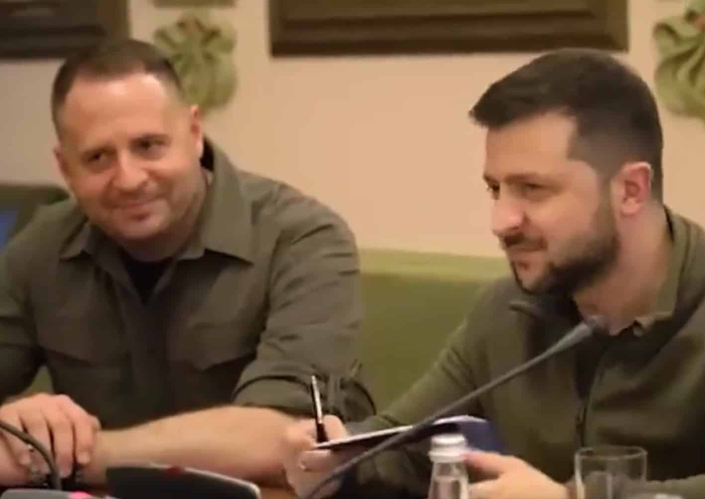 Watch: Zelensky’s face is a picture as he sits down with Johnson