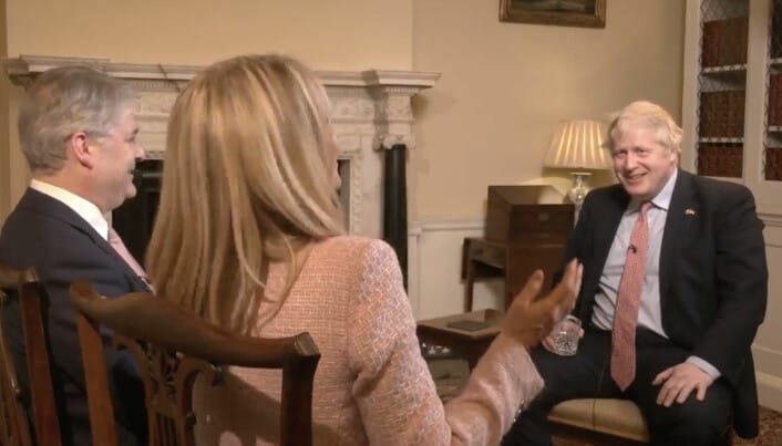 Boris does sit-down interview…. on GB News with two Tory MPs