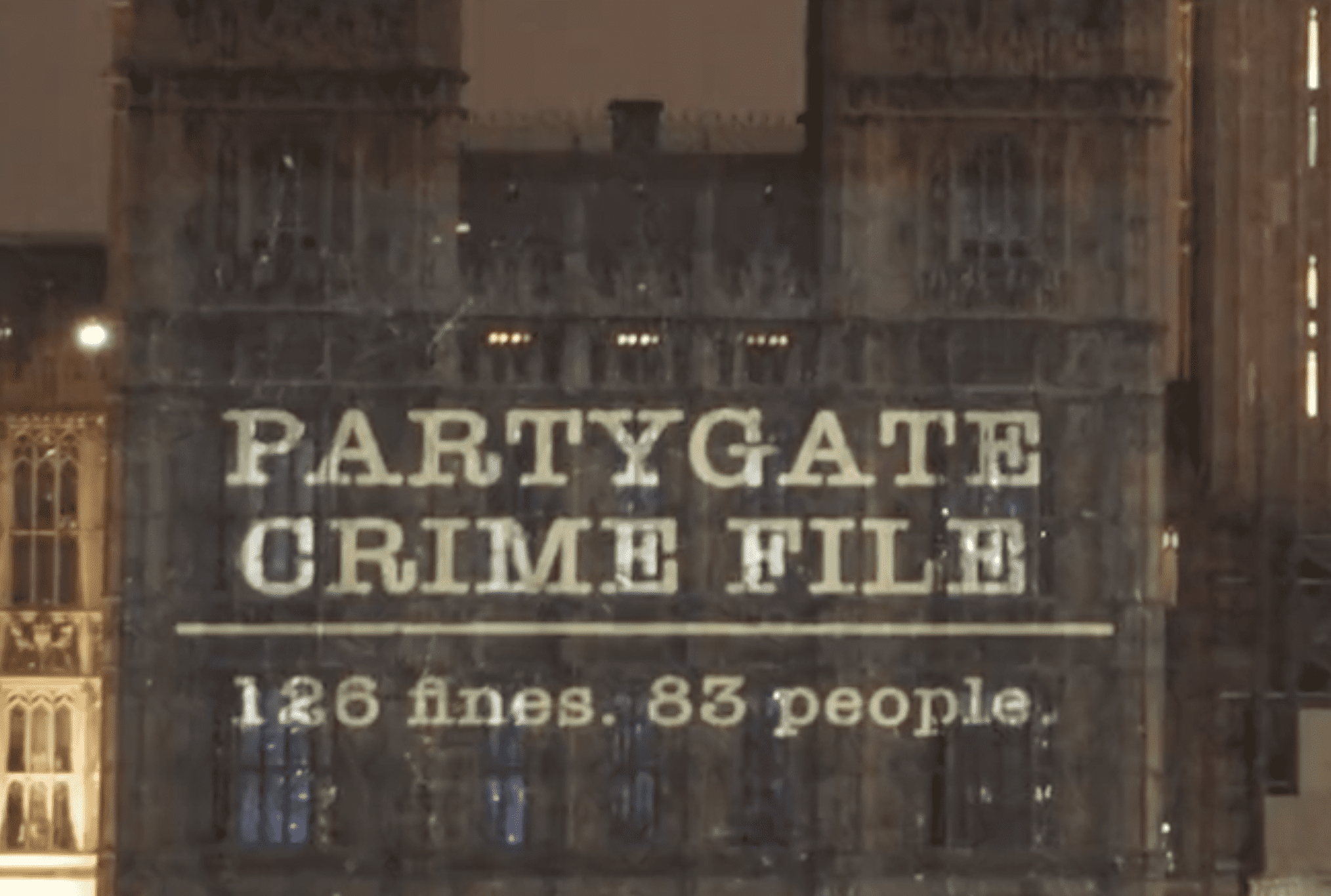 Watch: Praise after projection of Partygate timeline onto parliament by Led By Donkeys