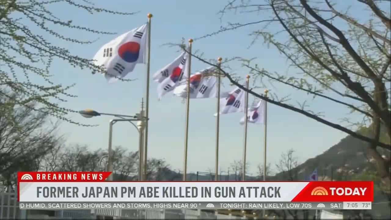 Today show uses Korean flags to report death of Shinzo Abe