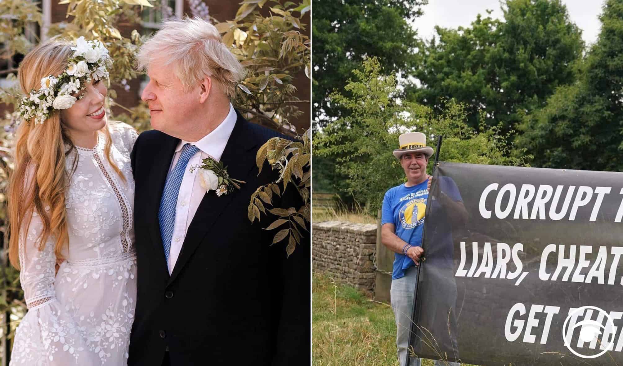 Watch: Steve Bray had quite a day as he ‘attended’ Boris Johnson’s wedding and fellow protestor ‘arrested’