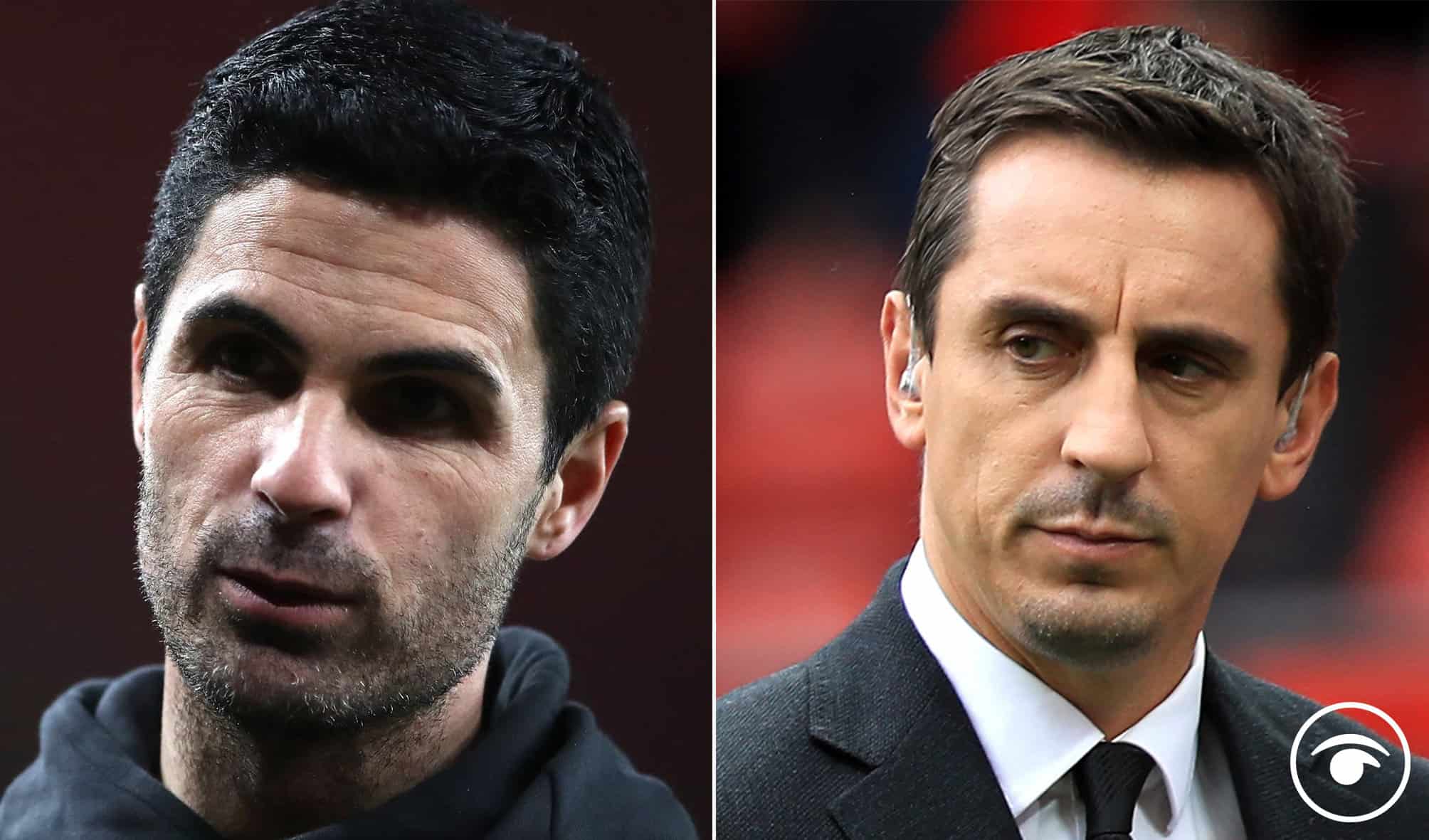 Gary Neville not confident about Arsenal this season as Arteta’s called ‘freak’ by own player
