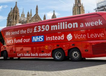 Brexit red bus twitter lord sugar