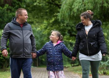 Rebecca Bryant with her boyfriend John Wynn and their daughter Lilly. Credit:SWNS