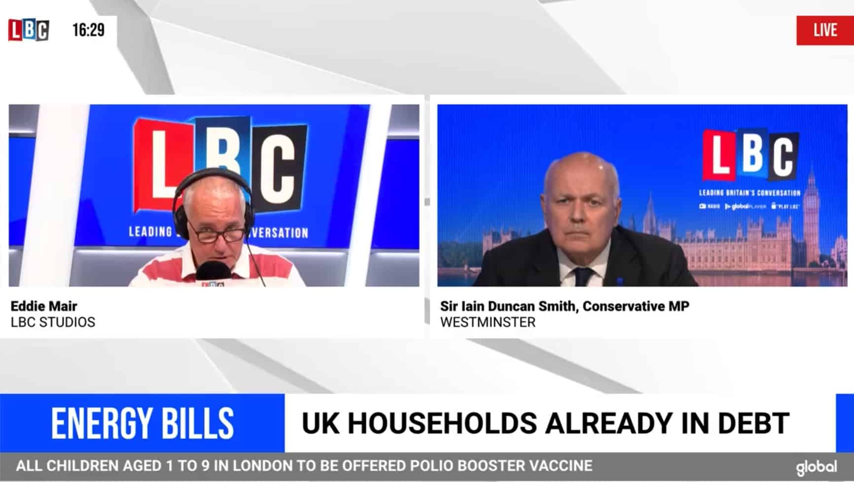 Brilliant Eddie Mair demands answers from Iain Duncan Smith on cost-of-living crisis
