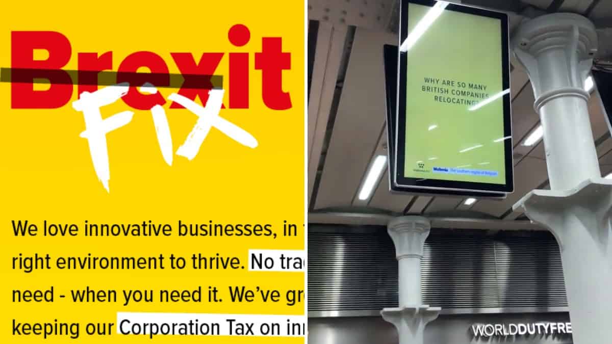 Ads encouraging British firms to relocate spotted at Eurostar terminals