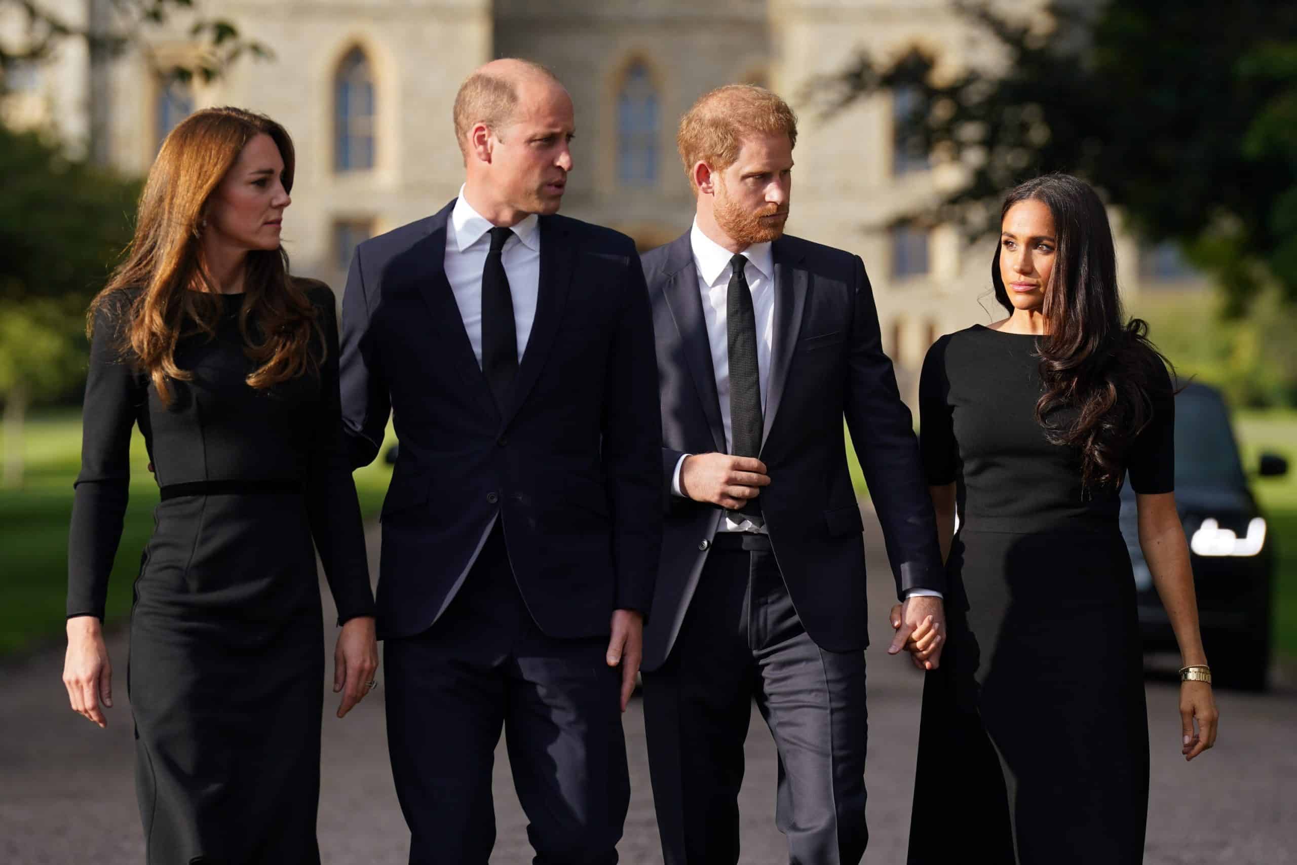 William and Kate with Harry and Meghan at Windsor walkabout