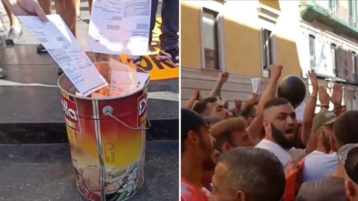 Italians burn energy bills and besiege town hall in protest over spiralling costs