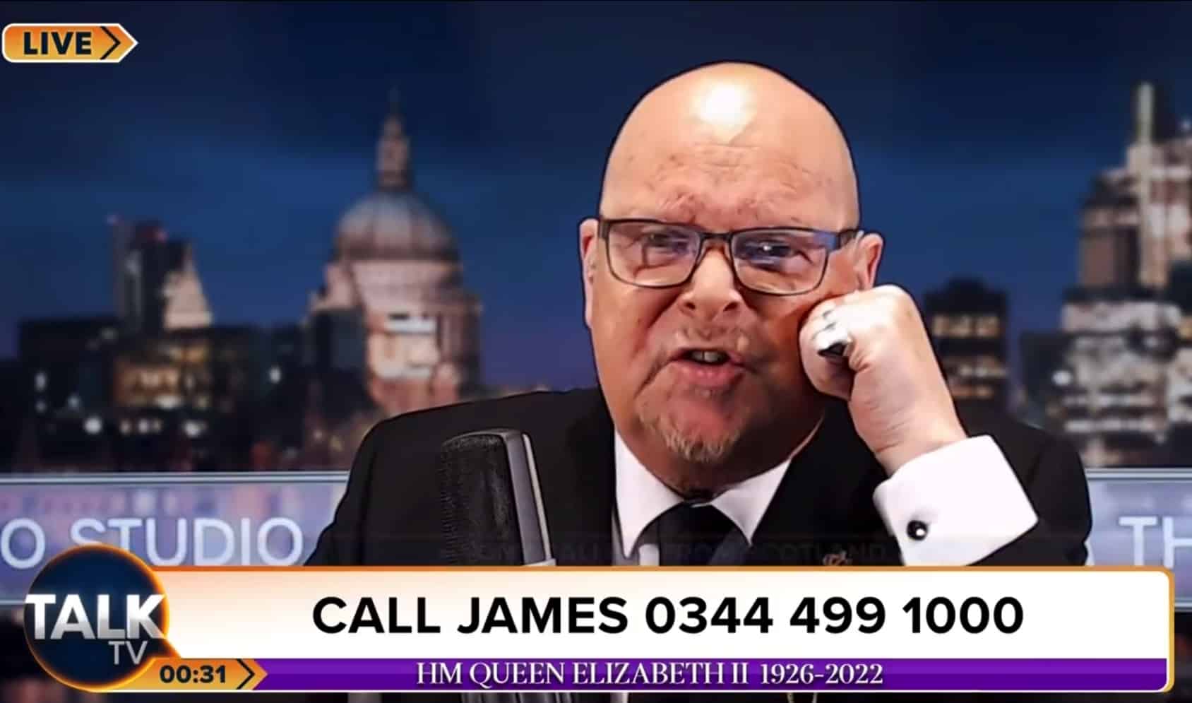 TalkTV host furious after caller asks him why he cares so much about the Queen dying