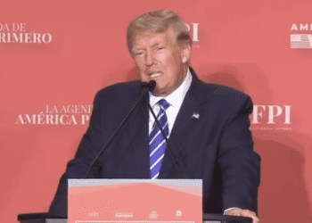 Donald Trump made multiple claims at the Hispanic Leadership Conference in Miami on Wednesday (Image: RSBN)