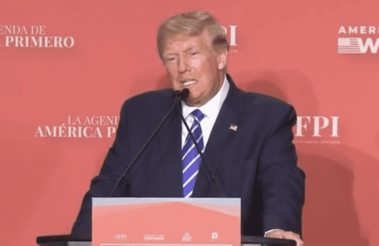 Donald Trump made multiple claims at the Hispanic Leadership Conference in Miami on Wednesday (Image: RSBN)