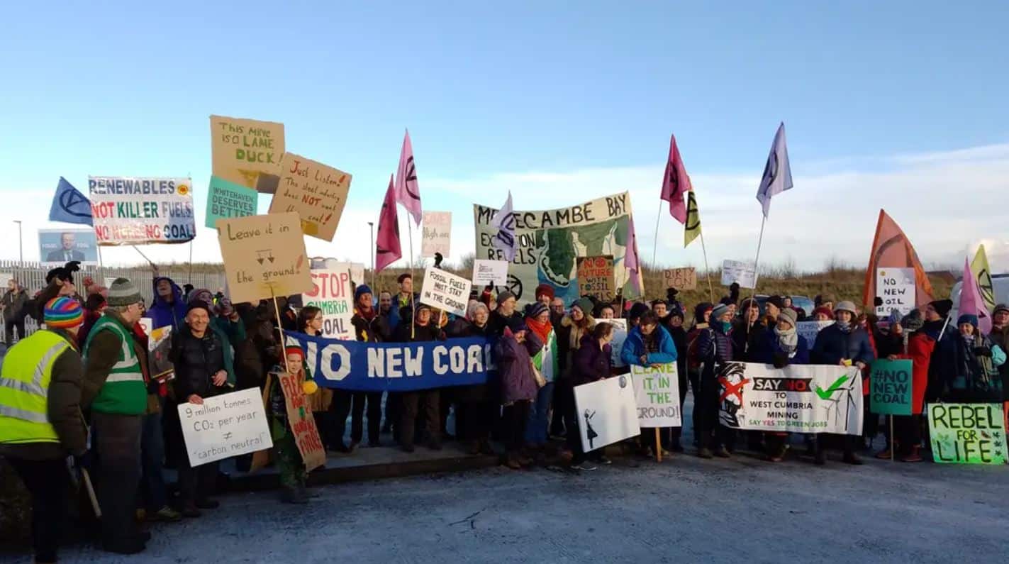 Protesters urge end to new coal mine plans in Cumbria