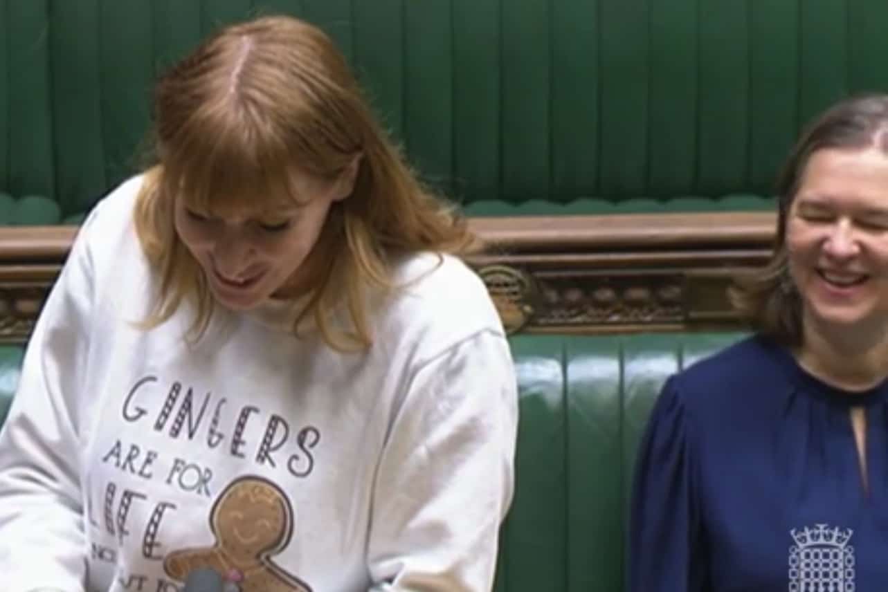 Angela Rayner jokes as she’s only one to turn up to Commons debate in Xmas jumper