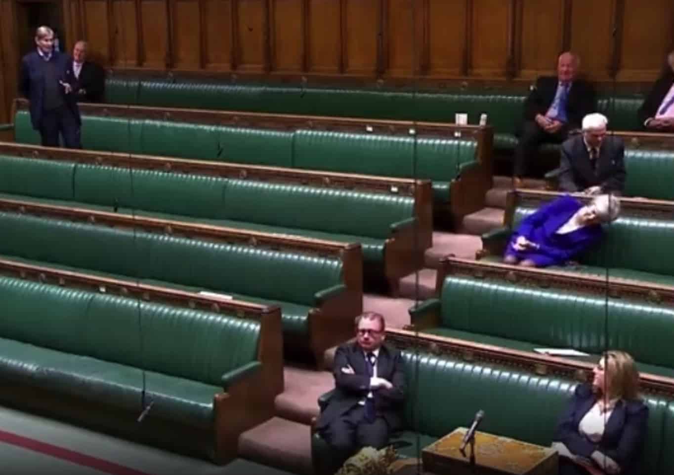 Theresa May mocks Brexiteer MP by pretending to fall alseep during Commons address