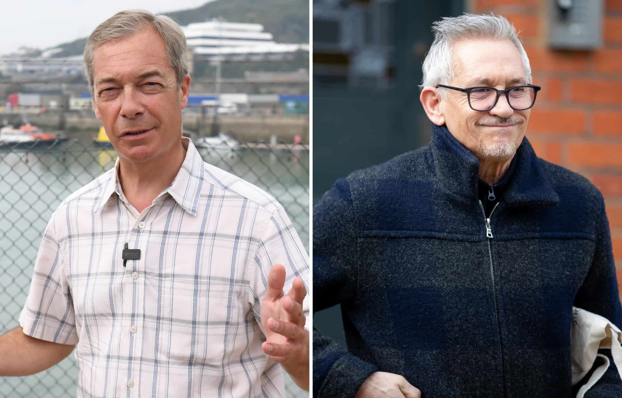 Irony laid to rest as Nigel Farage accuses Gary Lineker of spreading hate