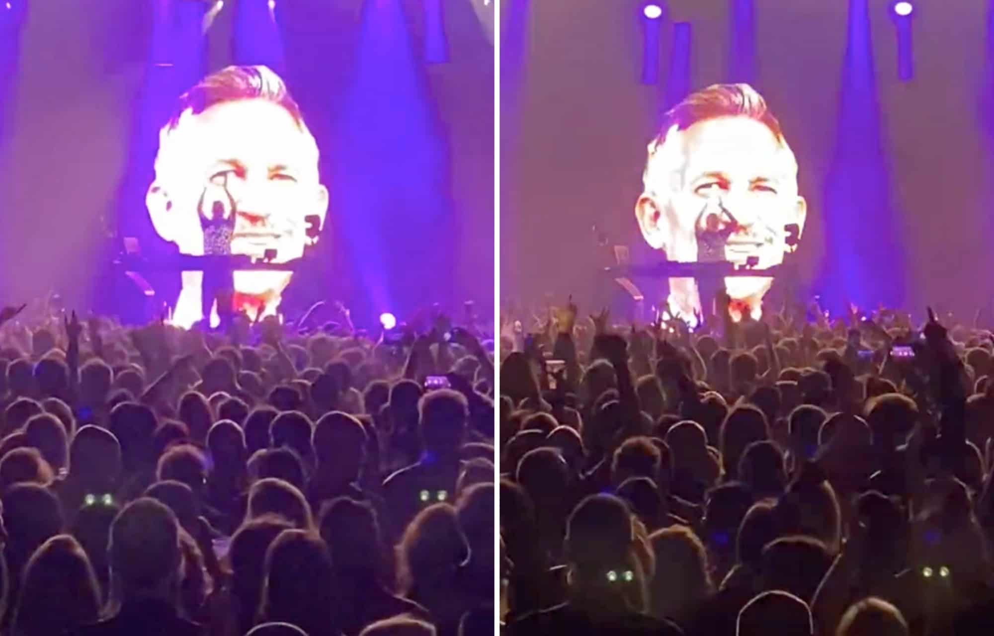Watch: Fatboy Slim beams Gary Lineker’s face on stage in show of support