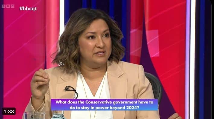 Ayesha Hazarika delivers powerful critique of UK under 13 years of Tory rule