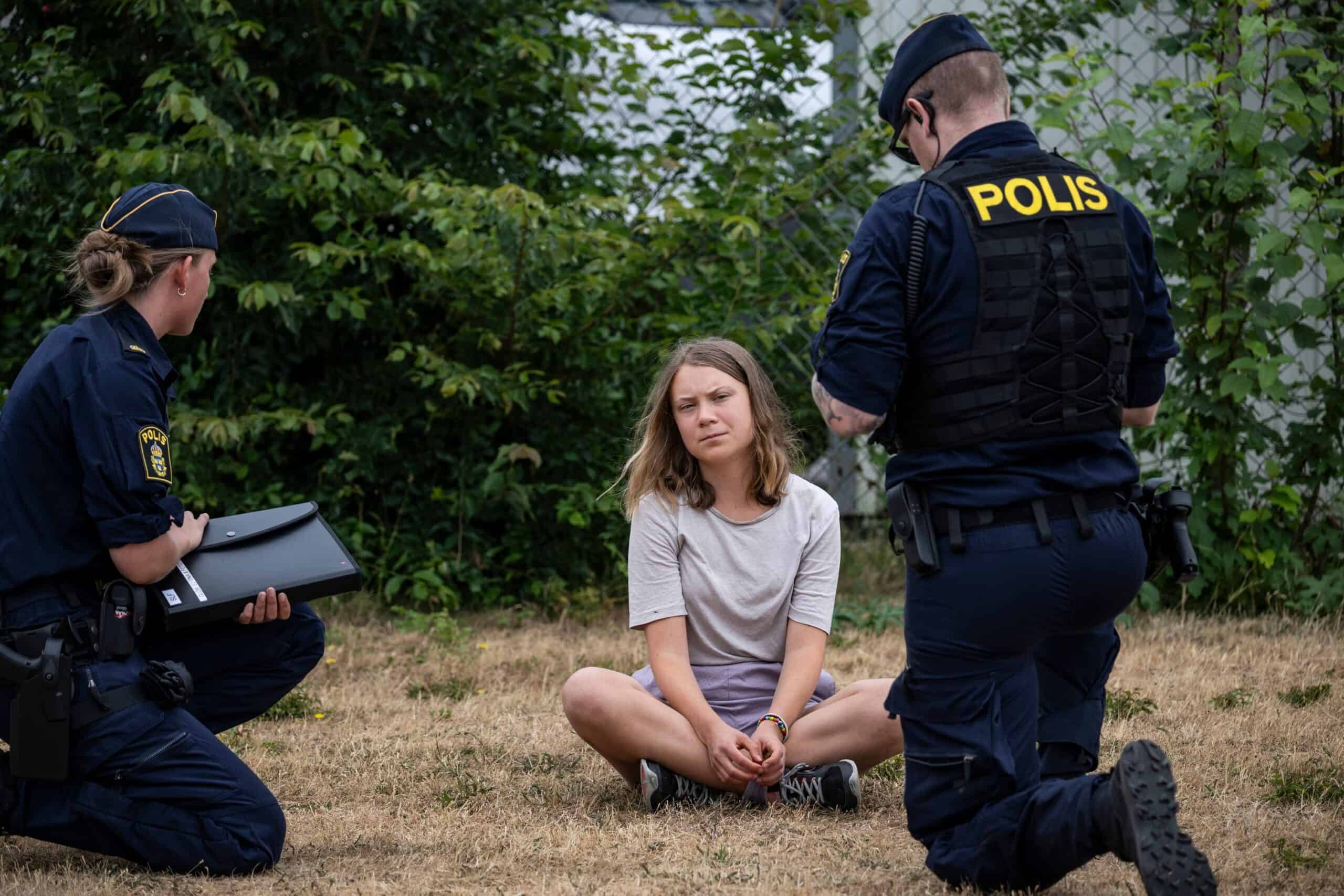 Greta Thunberg charged with disobeying police during climate protest in Sweden