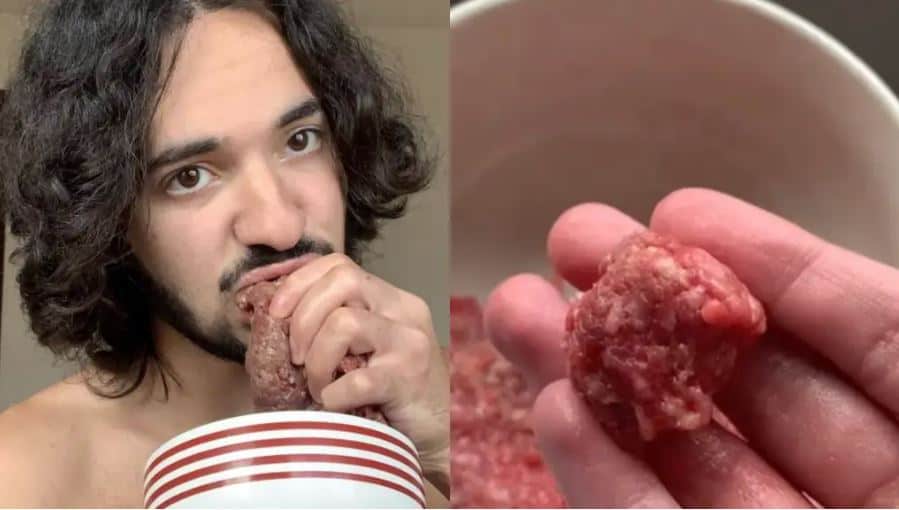 Man who eats raw meat on daily basis after dumping vegan diet says he ‘feels great’