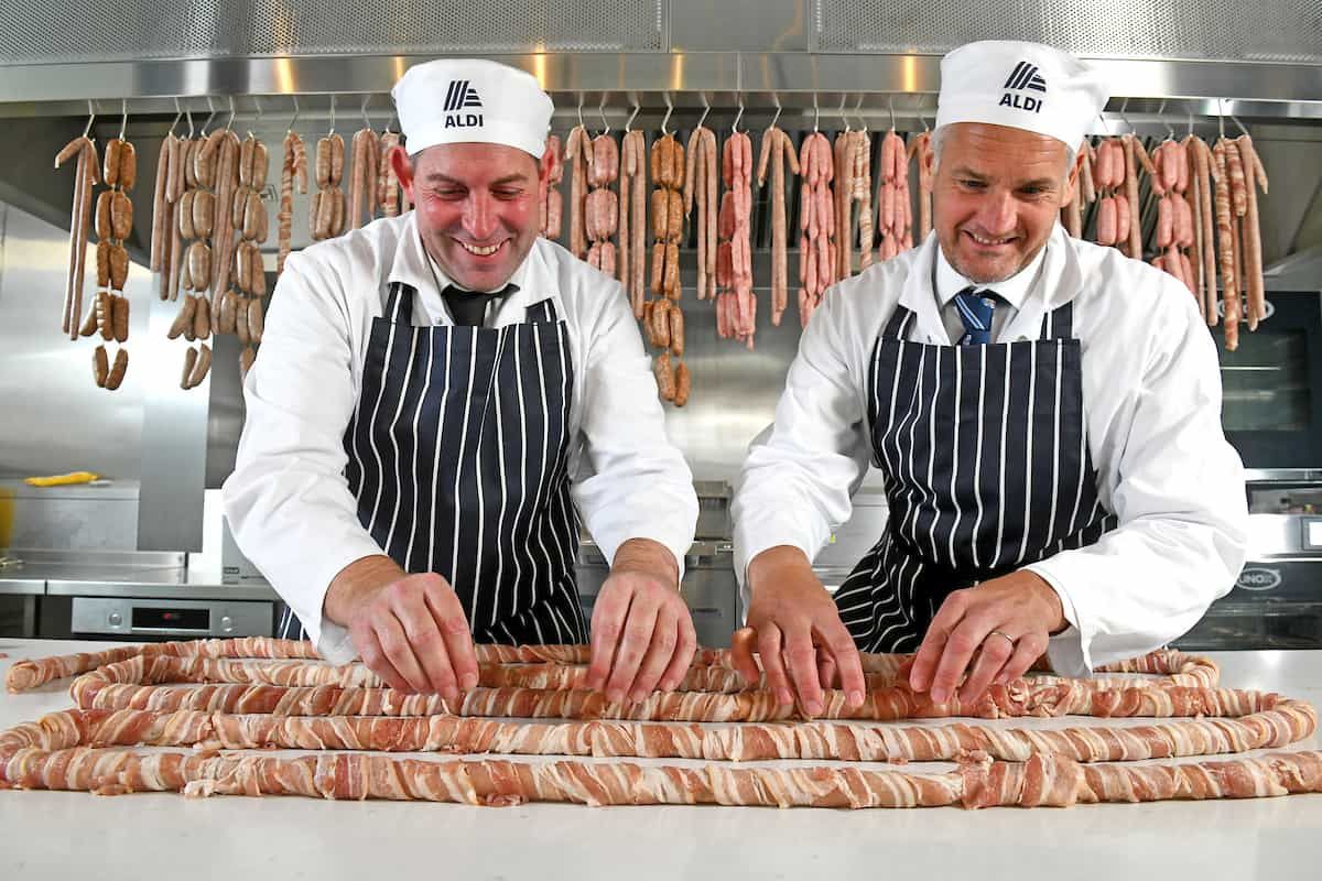 Aldi unveils world’s longest pig in blanket