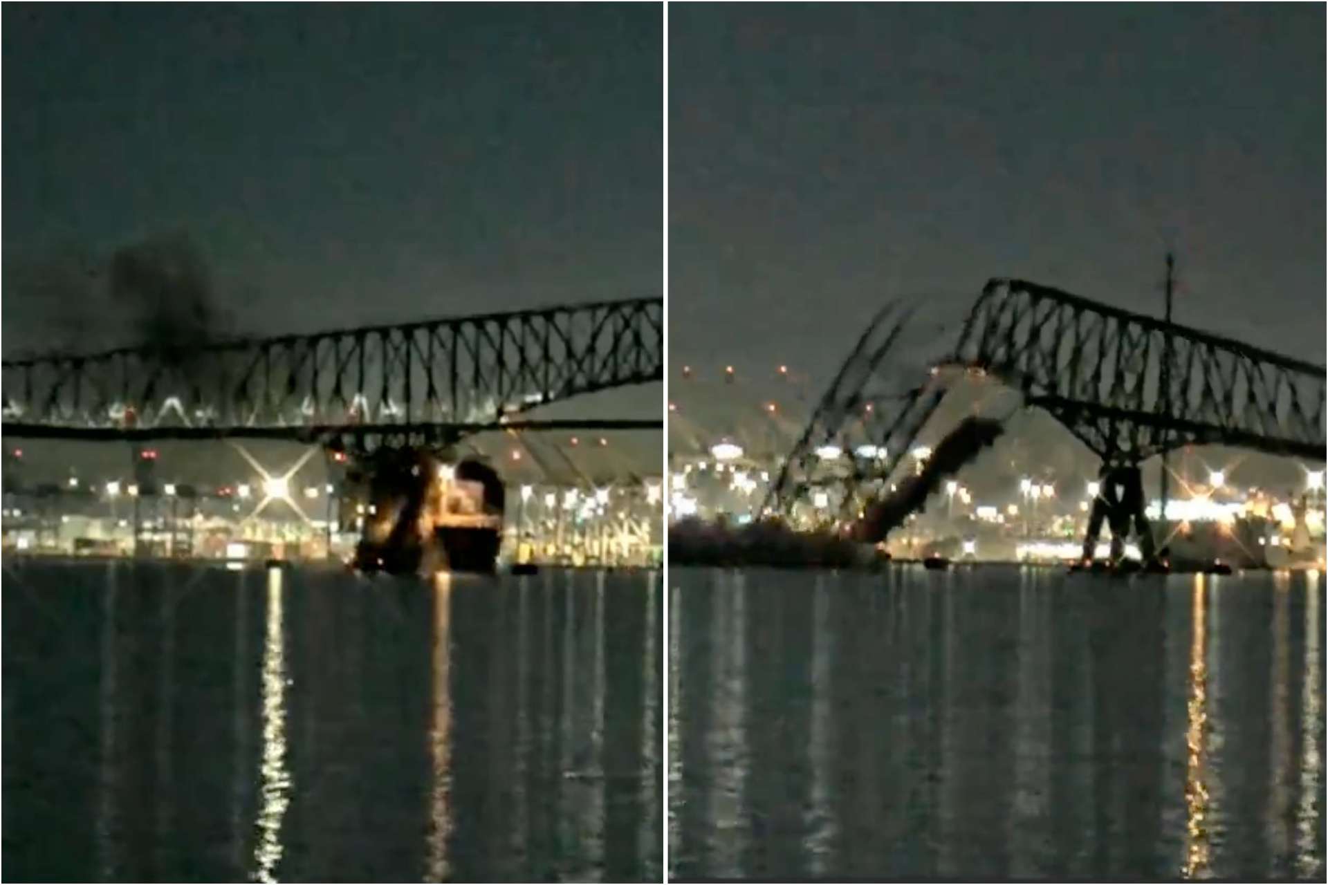 1.6 mile Baltimore bridge collapses after being struck by ship