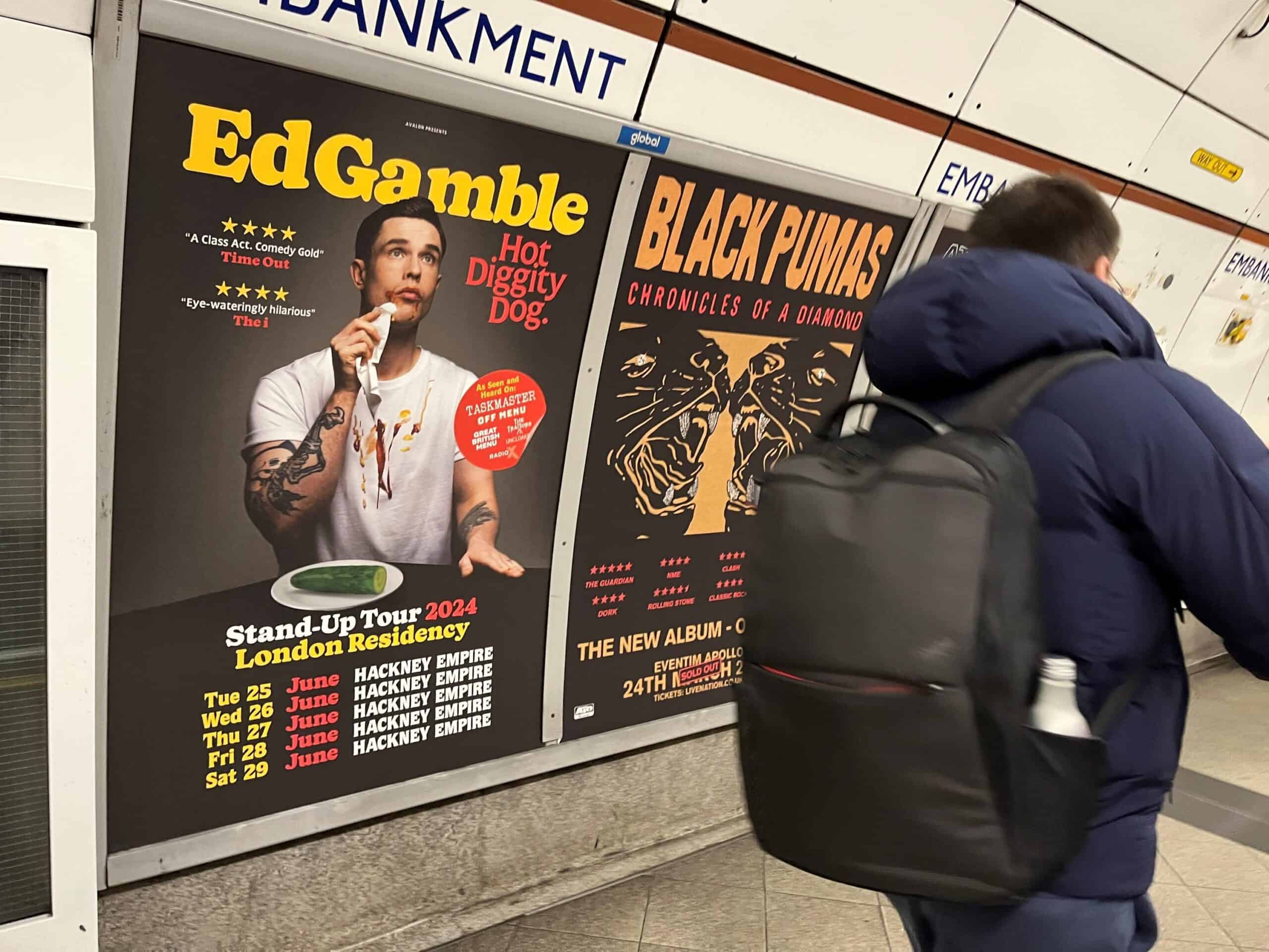 Ed Gamble responds brilliantly after being told to remove hot dog ad from London Underground