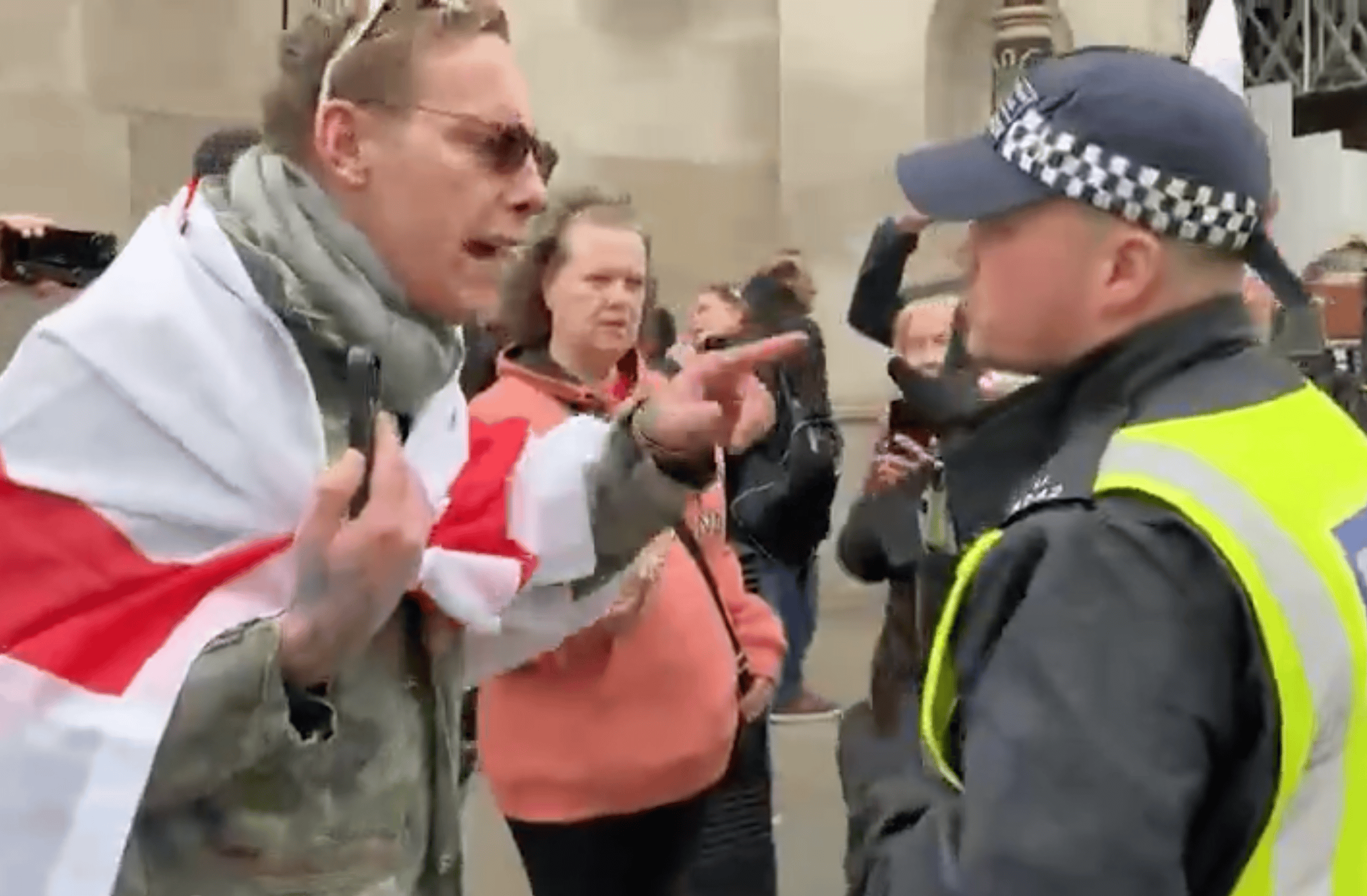 Laurence Fox attended St George’s march and just spent the day shouting at police officers